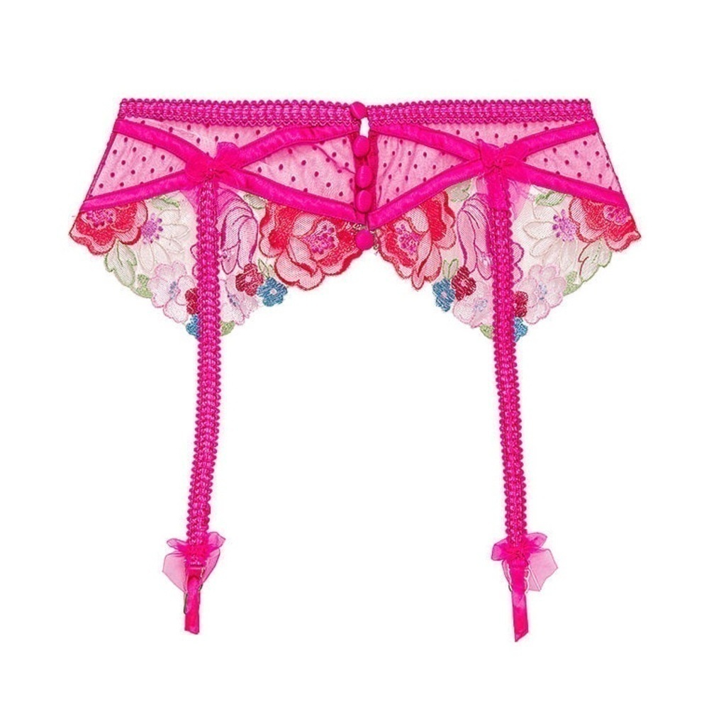 FOR LOVE & LEMONS Luella Garter Belt Fuchsia Hot Pink Floral NWT XXS - Picture 5 of 11